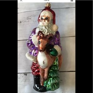 Christopher Radko Santa with Rudolph Ornament